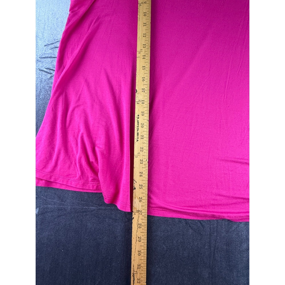 Cable & Gauge Hot Pink Sleeveless Tank Plus Size 2X Viscose Blend Flowy Scoop - Picture 5 of 6